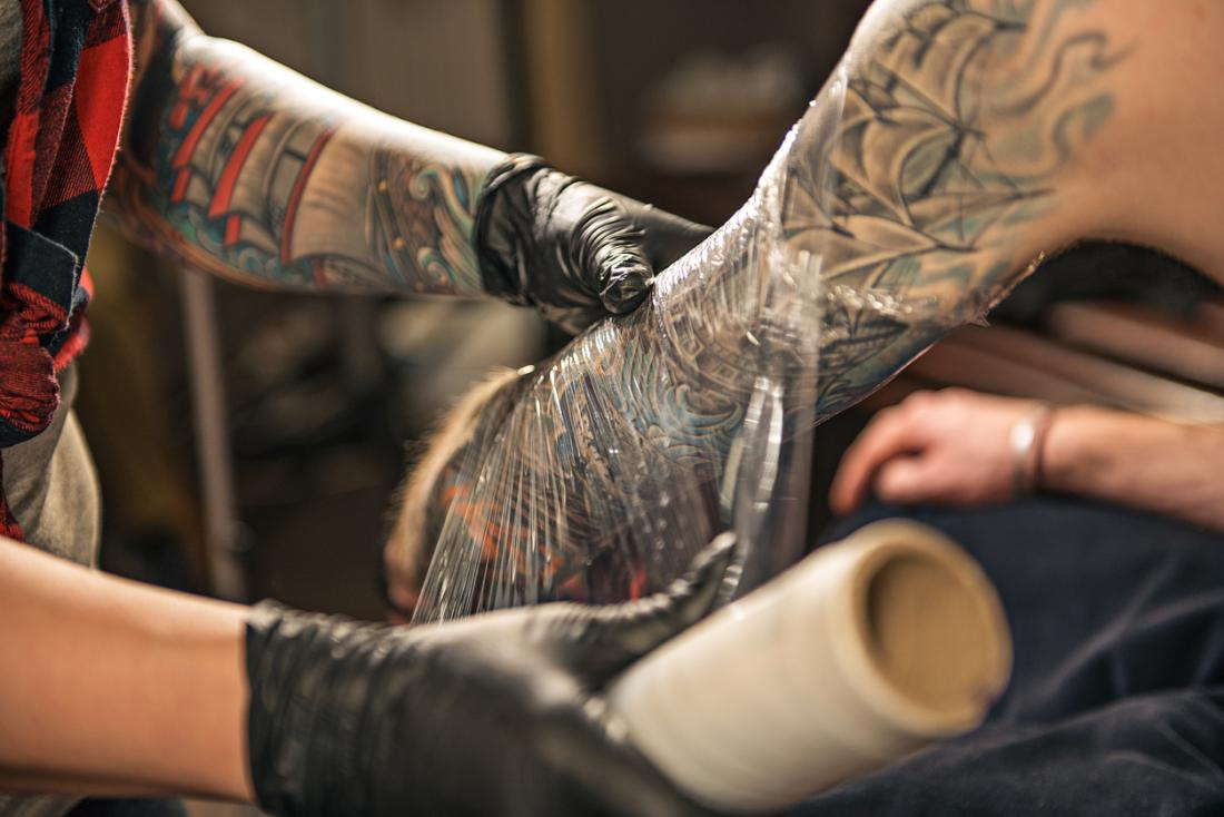 Tattoo Aftercare - Wrapping Your Piece - Lucky DeVille Tattoo