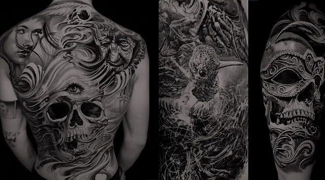 Black and Gray Tattoos: Captivating Depth and Detail with Lucky DeVille Tattoo Co