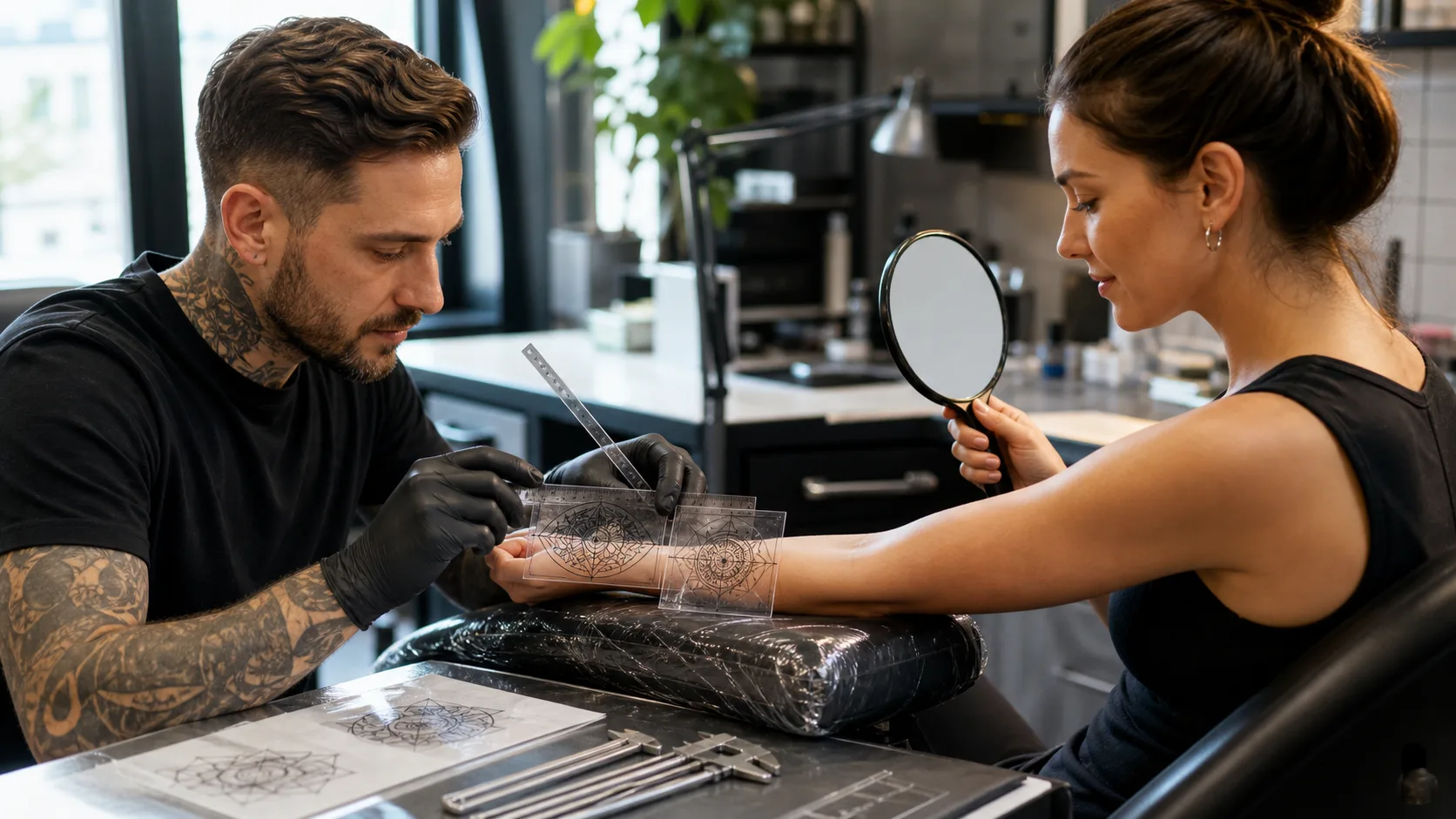 When Geometric Tattoos Lose Symmetry: Design Choices That Help